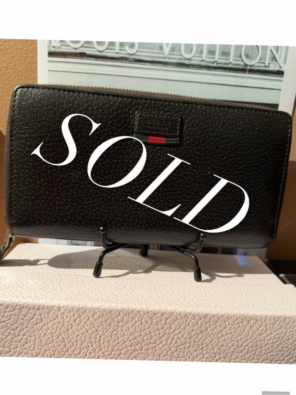 🥰♥️ SOLD -Vintage Gucci Agora Web Black Leather Long Zip-around Wallet